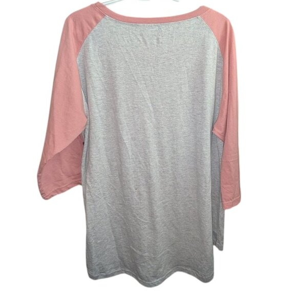 Air Waves 1/2 Sleeve Colorblock Raglan Baseball Mandala Graphic Print Top Shirt - Picture 3 of 5